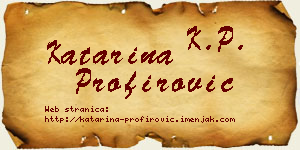 Katarina Profirović vizit kartica